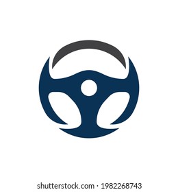 Car steering wheel logo illustration vector