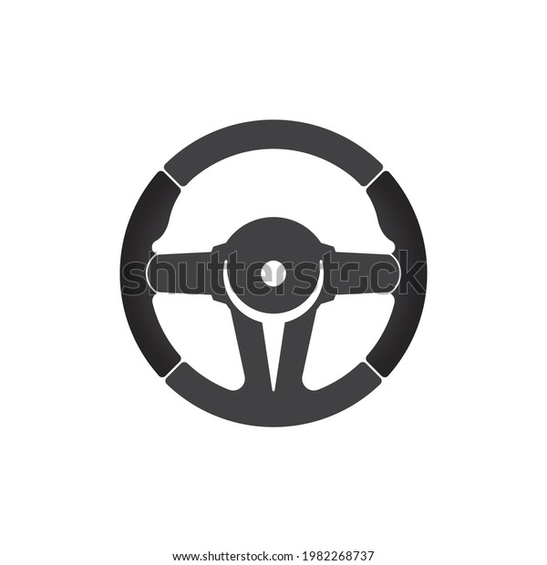 Car steering\
wheel logo illustration\
vector