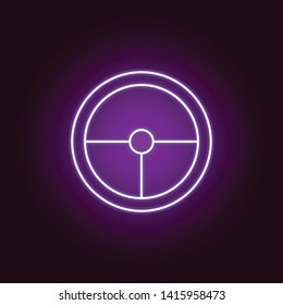 car steering wheel outline icon in neon style. Elements of car repair illustration in neon style icon. Signs and symbols can be used for web, logo, mobile app, UI, UX