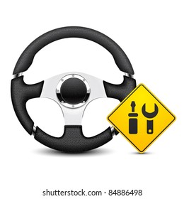 car steering wheel service icon