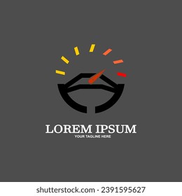 Car steering wheel and speedometer. Dynamic and modern vector logo template. Design elements. Luxury car steering wheel. Game board.	