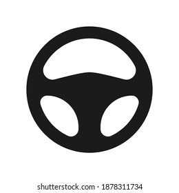 Icono vectorial del volante de la dirección del automóvil, simple ilustración vectorial del logotipo para diseño gráfico y web.