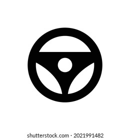Icono vectorial del volante de la dirección del automóvil, aislado en fondo blanco
