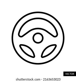 Car steering wheel vector icon in line style design for website design, app, UI, isolated on white background. Editable stroke. EPS 10 vector illustration.