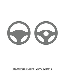Icono vectorial del volante de la dirección del automóvil. Conducción, símbolo de automóvil.