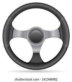 car steering wheel vector illustration isolated on white background