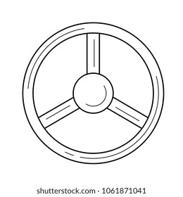 Car steering wheel vector line icon isolated on white background. Traffic concept. Steering wheel line icon for infographic, website or app. Icon designed on a grid system.