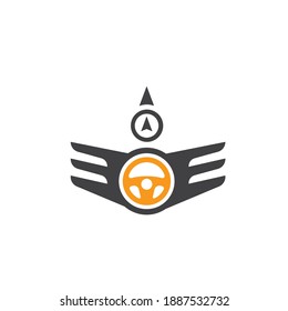 car steering wheel wings  icon vector illustration design