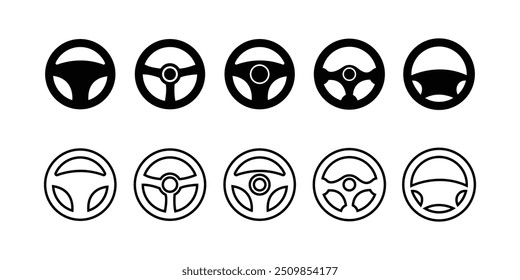 Auto Lenkräder Symbol Vektor Illustration Kollektion Design.