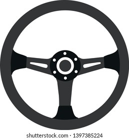 Car steering whell icon isolated on white background. steering whell symbol in flat style. Car element Vector illustration for web and mobile design.