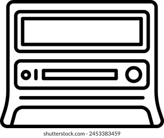 Car stereo outline icon vector illustration