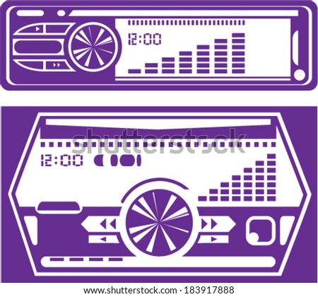 Car stereo system vector