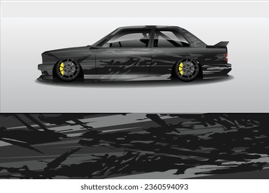 Vector de diseño de pegatinas de coches Diseño del kit de fondo de carreras de línea abstracta gráfica para el coche de carreras de vehículos