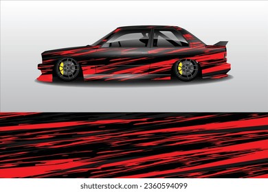 Car sticker design vector Graphic abstract line racing background kit design for vehicle race car