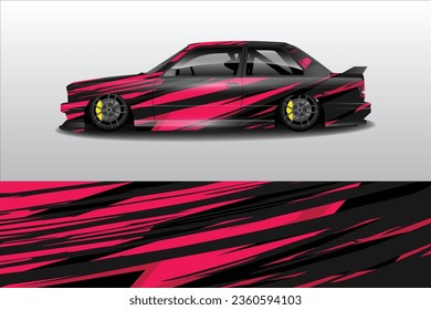 Car sticker design vector Graphic abstract line racing background kit design for vehicle race car