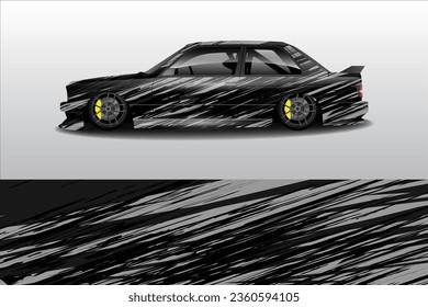 Car sticker design vector Graphic abstract line racing background kit design for vehicle race car