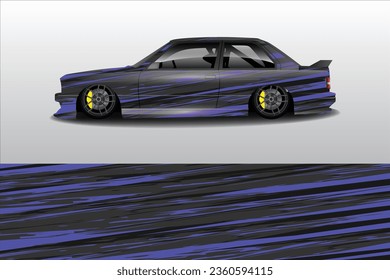 Car sticker design vector Graphic abstract line racing background kit design for vehicle race car