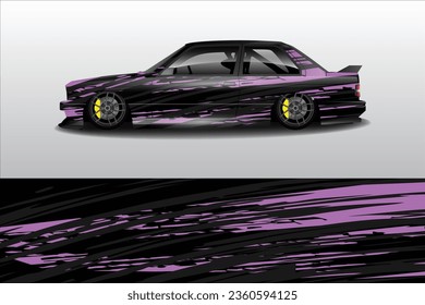 Design des Autoaufklebers, Vektorgrafik, abstrakter Rennhintergrund, Design für Rennwagen