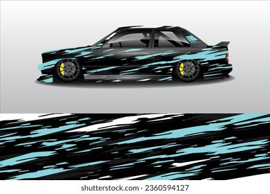 Car sticker design vector Graphic abstract line racing background kit design for vehicle race car