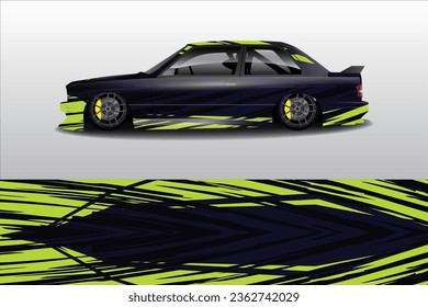 Car sticker design vector. Graphic abstract line racing background kit design for vehicle, race car, rally, adventure and livery wrapping