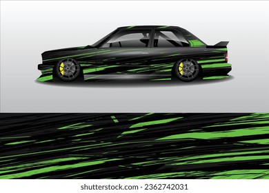 Car sticker design vector. Graphic abstract line racing background kit design for vehicle, race car, rally, adventure and livery wrapping