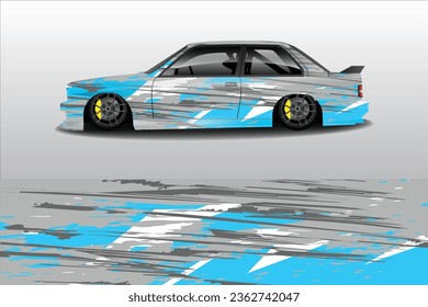 Car sticker design vector. Graphic abstract line racing background kit design for vehicle, race car, rally, adventure and livery wrapping