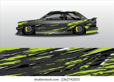 Car sticker design vector. Graphic abstract line racing background kit design for vehicle, race car, rally, adventure and livery wrapping