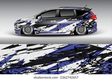 Car sticker design vector. Graphic abstract line racing background kit design for vehicle, race car and camper, rally, adventure and livery wrap