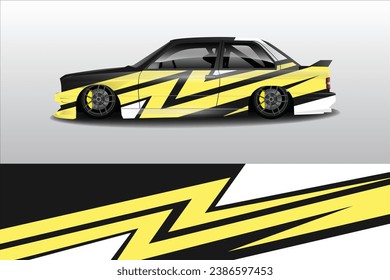 Car sticker design vector. Graphic abstract line racing background kit design for vehicle, race car, rally, adventure and livery wrapping