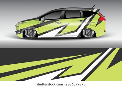 Car sticker design vector. Graphic abstract line racing background kit design for vehicle, race car, rally, adventure and livery wrapping