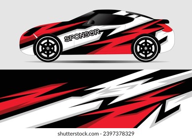 Car sticker design vector. Graphic abstract line racing background kit design for vehicle, race car, rally, adventure and livery wrapping