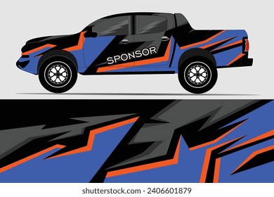 Car sticker design vector. Graphic abstract line racing background kit design for vehicle, race car, rally, adventure and livery wrapping	