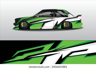 Car sticker design vector. Graphic abstract line racing background kit design for vehicle, race car, rally, adventure and livery wrapping	