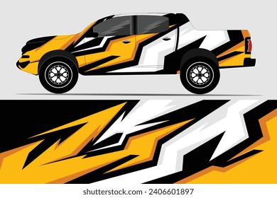 Vector de diseño de pegatinas de coches. Diseño gráfico abstracto del kit de fondo de carreras de línea para vehículo, coche de carreras, rally, aventura y envoltura de livery	