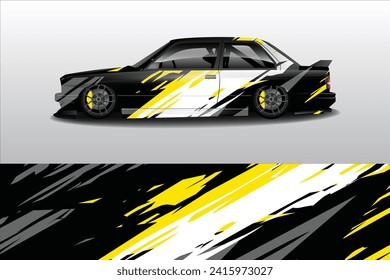 Car sticker design vector. Graphic grunge abstract lines racing background kit design for racing car vehicle