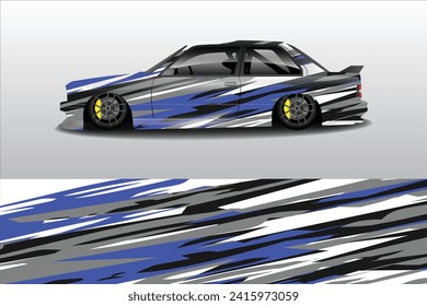 Car sticker design vector. Graphic grunge abstract lines racing background kit design for racing car vehicle