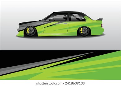 Car sticker design vector. Graphic abstract line racing background kit design for vehicle, race car, rally, adventure and livery wrapping