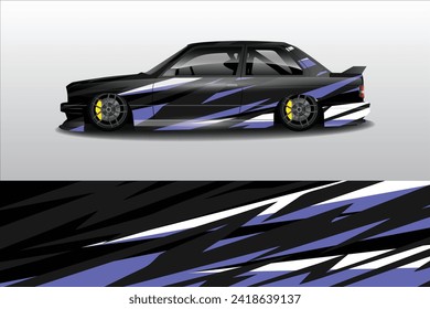 Car sticker design vector. Graphic abstract line racing background kit design for vehicle, race car, rally, adventure and livery wrapping