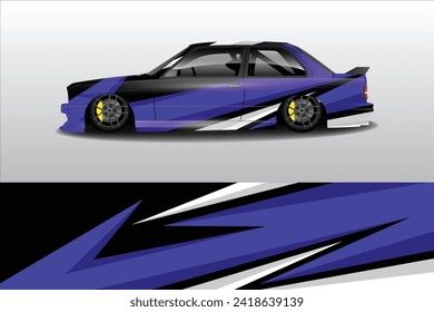 Car sticker design vector. Graphic abstract line racing background kit design for vehicle, race car, rally, adventure and livery wrapping