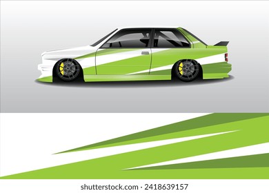 Car sticker design vector. Graphic abstract line racing background kit design for vehicle, race car, rally, adventure and livery wrapping