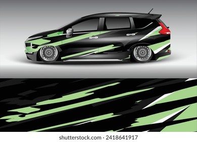 Car sticker design vector. Graphic abstract lines racing background kit design for wrap