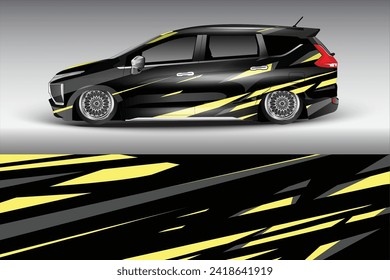 Car sticker design vector. Graphic abstract lines racing background kit design for wrap