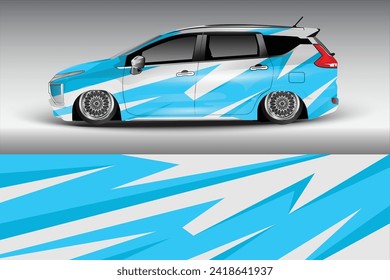 Car sticker design vector. Graphic abstract lines racing background kit design for wrap