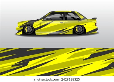 Vector de diseño de pegatina de coche. Diseño gráfico abstracto del fondo de la línea de carreras para el vehículo, coche de carreras, rally, aventura y envoltura de librea