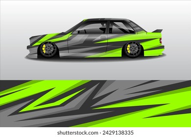 Vector de diseño de pegatina de coche. Diseño gráfico abstracto del fondo de la línea de carreras para el vehículo, coche de carreras, rally, aventura y envoltura de librea