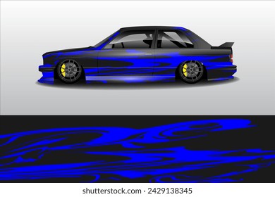 Vector de diseño de pegatina de coche. Diseño gráfico abstracto del fondo de la línea de carreras para el vehículo, coche de carreras, rally, aventura y envoltura de librea