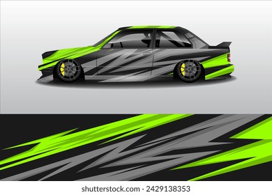 Vector de diseño de pegatina de coche. Diseño gráfico abstracto del fondo de la línea de carreras para el vehículo, coche de carreras, rally, aventura y envoltura de librea