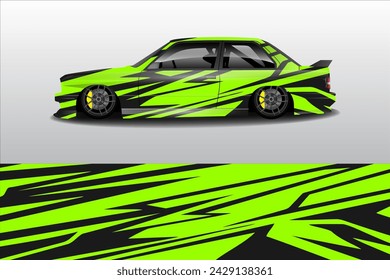 Vector de diseño de pegatina de coche. Diseño gráfico abstracto del fondo de la línea de carreras para el vehículo, coche de carreras, rally, aventura y envoltura de librea