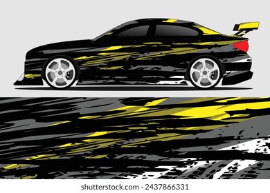 Car sticker design vector. Graphic abstract line racing background kit design for vehicle, race car, rally, adventure and livery wrapping