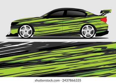 Car sticker design vector. Graphic abstract line racing background kit design for vehicle, race car, rally, adventure and livery wrapping